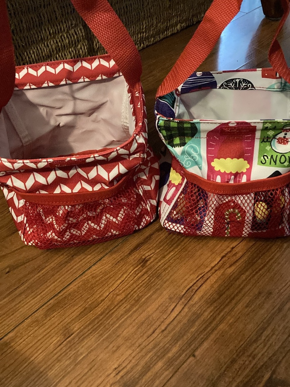 thirty-one Red Patterned Twin Mesh-Front Totes
